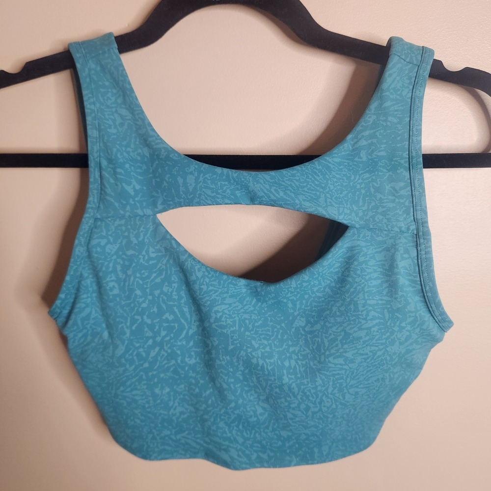 Lululemon Everlux Cut-Out Train Bra Crunch Teal Lagoon Size 4 W2COPS